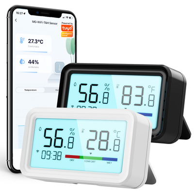 Sensor de thermomètre Wifi à l'intérieur avec rétroéclairage Application à distance Voix Alexa Google Home Numérique Tuya Smart Home