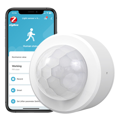 Tuya Zigbee 3.0 PIR Détecteur de mouvement Capteur de luminosité 2 en 1 Capteur d'alarme anti-vol