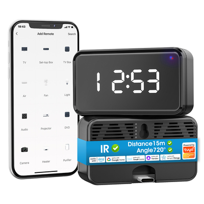 Bon prix Commande à distance infrarouge Wifi avec affichage du temps Ventilateur TV Dvd Voix Alexa Et Google Tuya Contrôle IR Maison intelligente en ligne