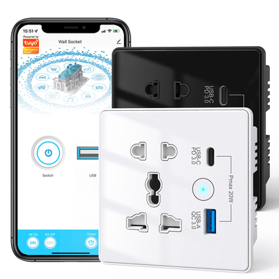 Bon prix Connexion universelle par mur Wifi Type C + Charge rapide USB Pour les États-Unis UE Royaume-Uni Plug APP Télécommande Tuya Automatisation de la maison intelligente en ligne