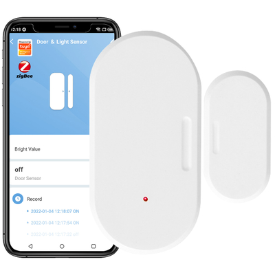 Bon prix Tuya Smart zigbee Sensor de porte + Sensor de lumière Illumination Détecteur de luminosité Drawer de fenêtre sans fil Ouvert/fermé 2 en 1 en ligne