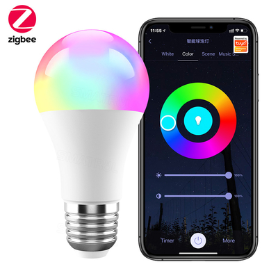 Bon prix Tuya Zigbee 10W ampoule électrique intelligente E27 lampe LED RVB Dimmable Timing Smart Life APP Contrôle vocal Pour Google Home Alexa en ligne