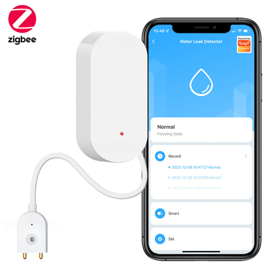Bon prix Capteur de fuite d'eau Zigbee Notification de la maison intelligente Alertes de fuite d'eau d'inondation Alarme de fuite de l'eau de la maison Sécurité Détecteur d'inondation Tuya en ligne